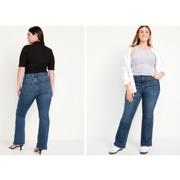 New NWT Old Navy Extra High Rise G Flare Size 14 P Clover Wash - Picture 2 of 11